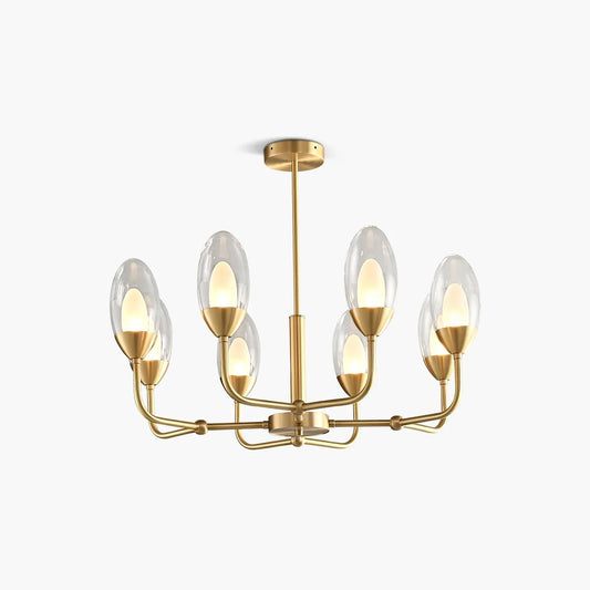 Copper & Transparent Glass Chandelier