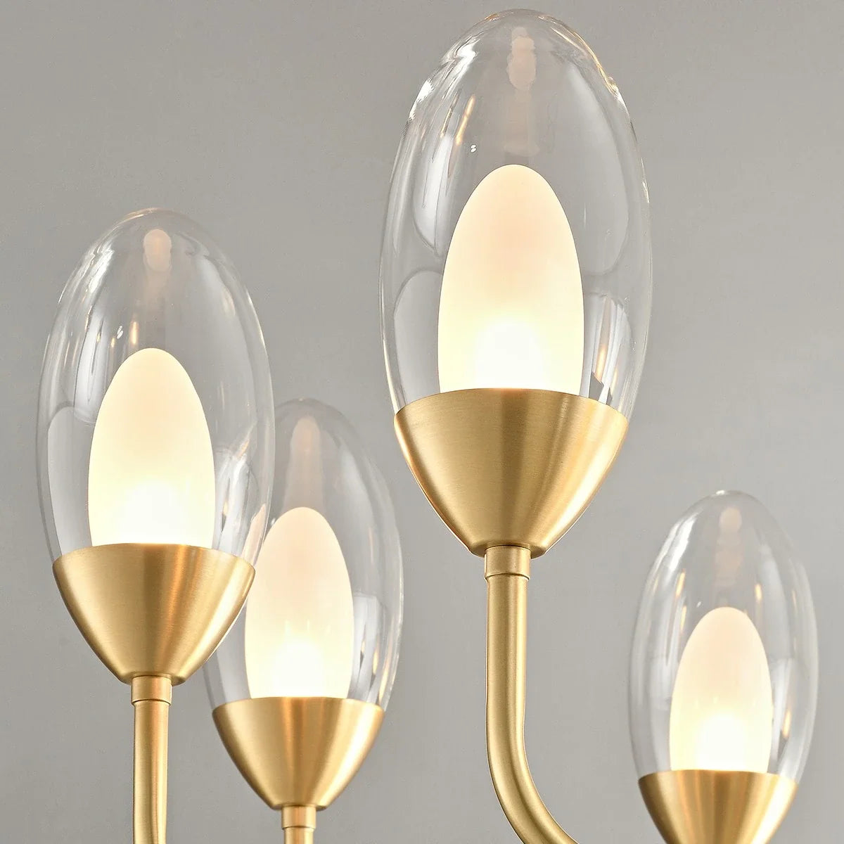 Copper & Transparent Glass Chandelier – Glass detail 17