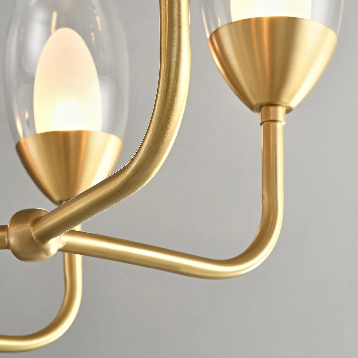 Copper & Transparent Glass Chandelier – Glass detail 18