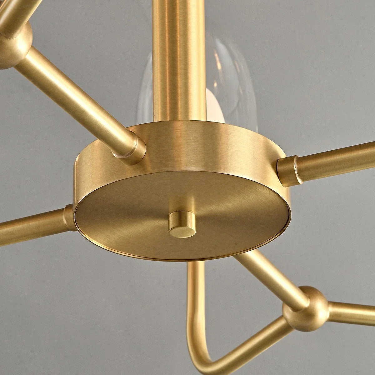 Copper & Transparent Glass Chandelier – Glass detail 19