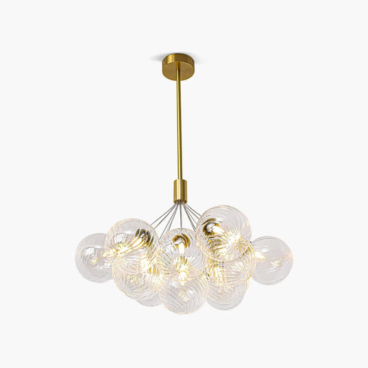 All Copper Glass Bubble Ball Chandelier