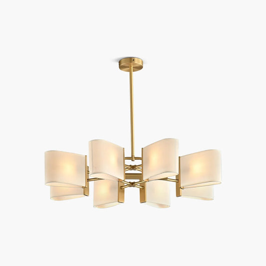 American Retro Brass Fabric Chandelier