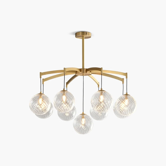 Modern Copper Glass Ball Chandelier