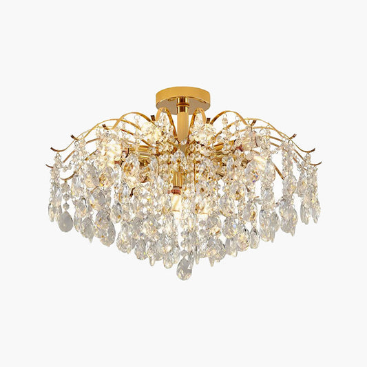 French Vintage Crystal Ceiling Chandelier