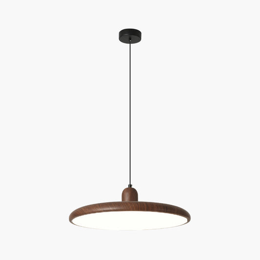 Retro Walnut Color Round UFO Pendant Light