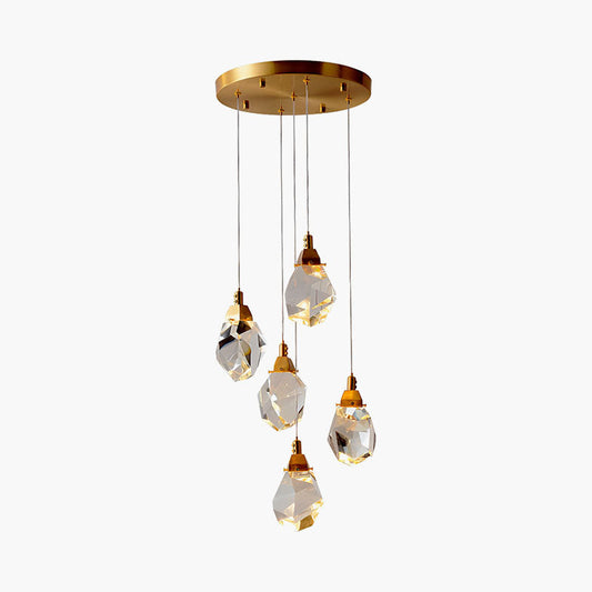 Rock Crystal Rain Chandelier for Living Room