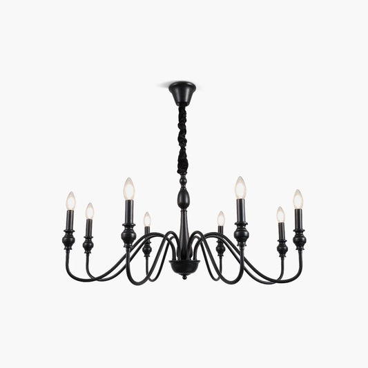 American Simple Black Candle-Style Chandelier