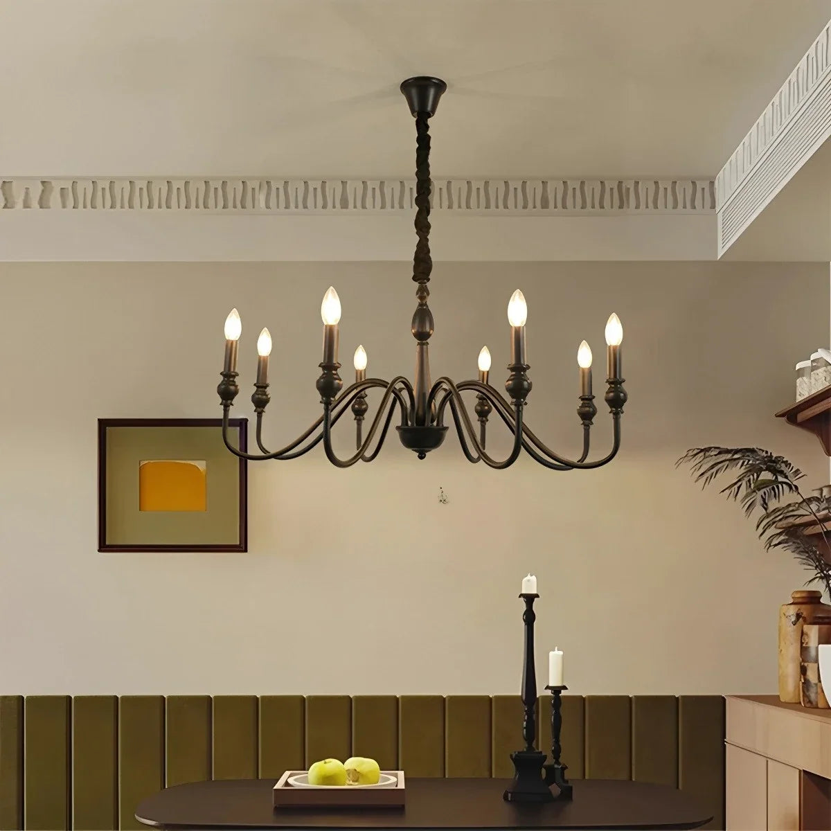 American Simple Black Candle-Style Chandelier – detail 15