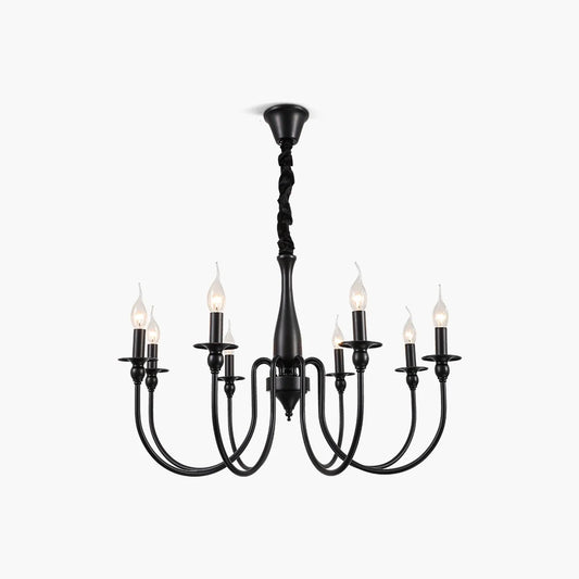 American Retro Black Candle Chandelier