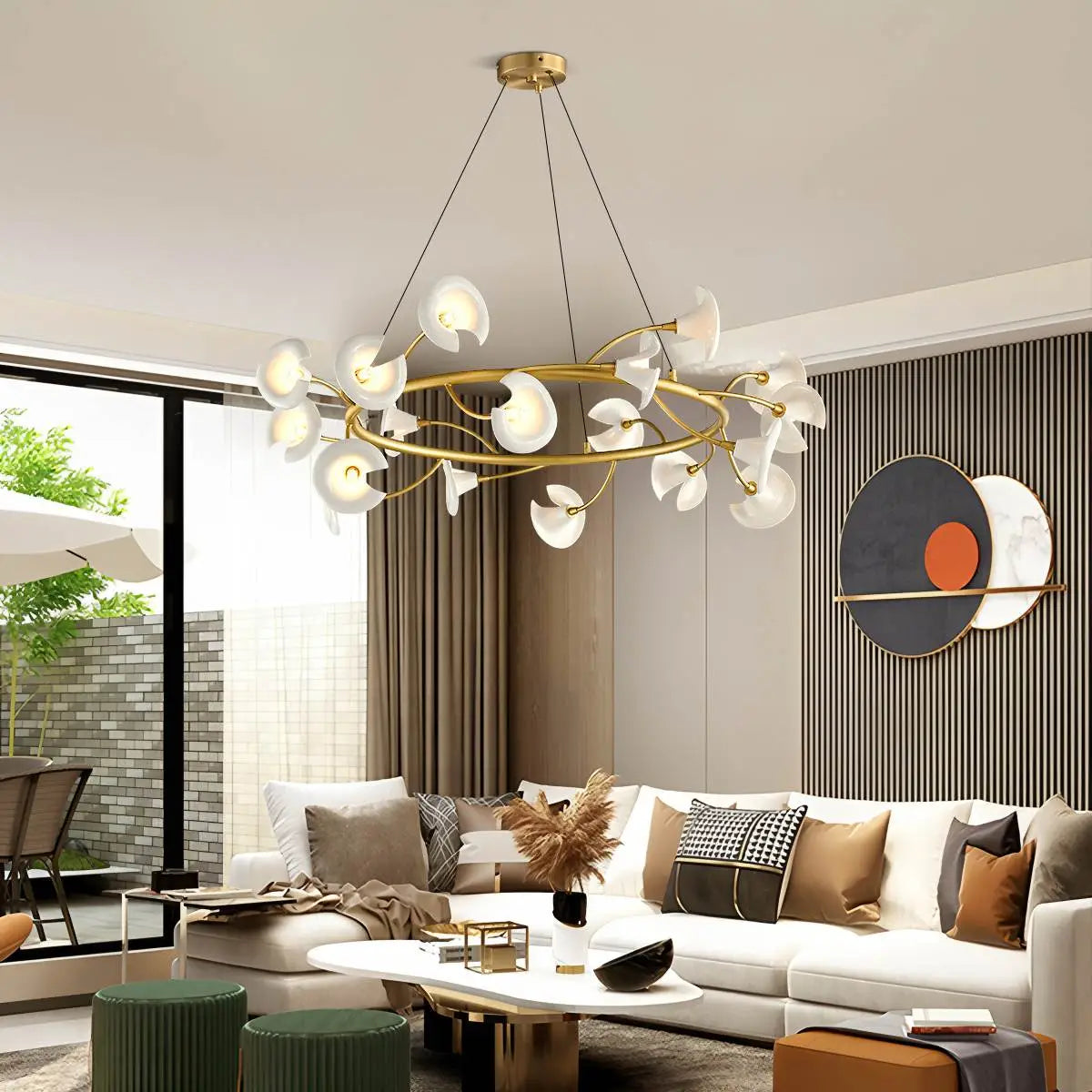 French Copper Ceramic Flower Chandelier – Copper detail 9