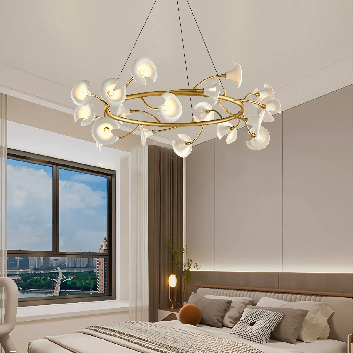 French Copper Ceramic Flower Chandelier – Copper detail 10