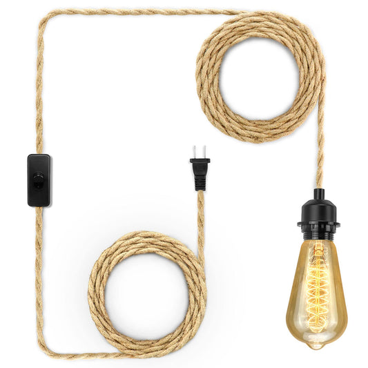 LYOOWNG Plug in Pendant Light Cord, 15FT Hanging Lights Cord, DIY Lamp Kit