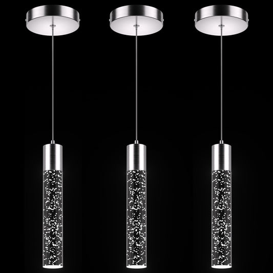 Pendant Lights Kitchen Island, 6500K Modern Kitchen Island Lights Brushed Nickel, 3 Pack