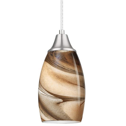 Karyfine Mini Pendant Lights Kitchen Island Light Brown Glass Lamp Shade Hand Blown Glass