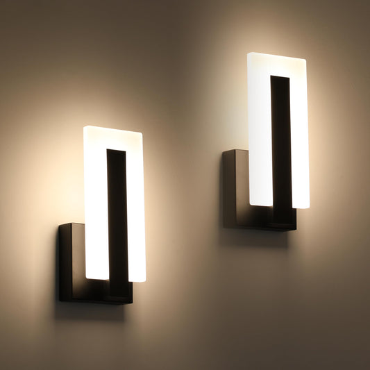 odern LED Wall Sconces Up and Down Wall Mount Light Black 3000K Warm White Wall Lights