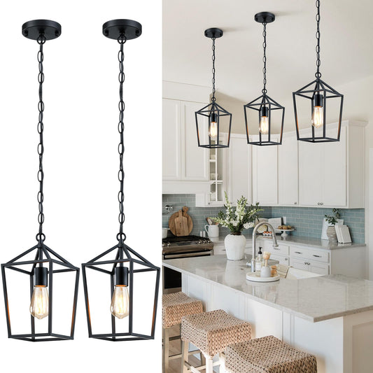 Sheetea 2 Pack Pendant Lights Kitchen Island, Modern Black Light Fixtures