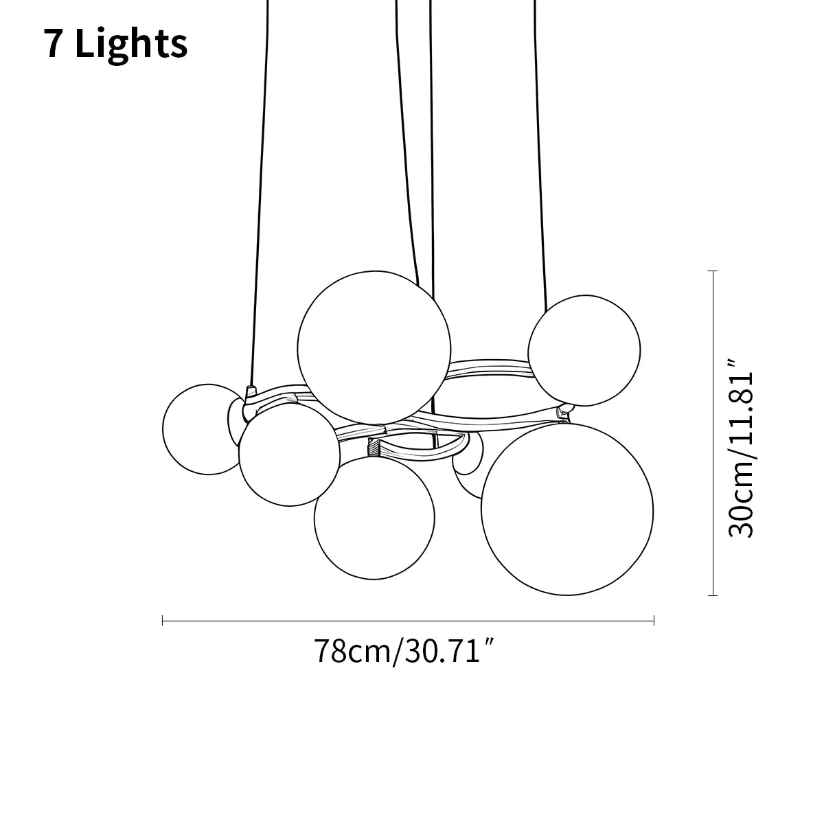 Luxurious Single-Tone Glass Spheres Chandelier – Glass detail 8