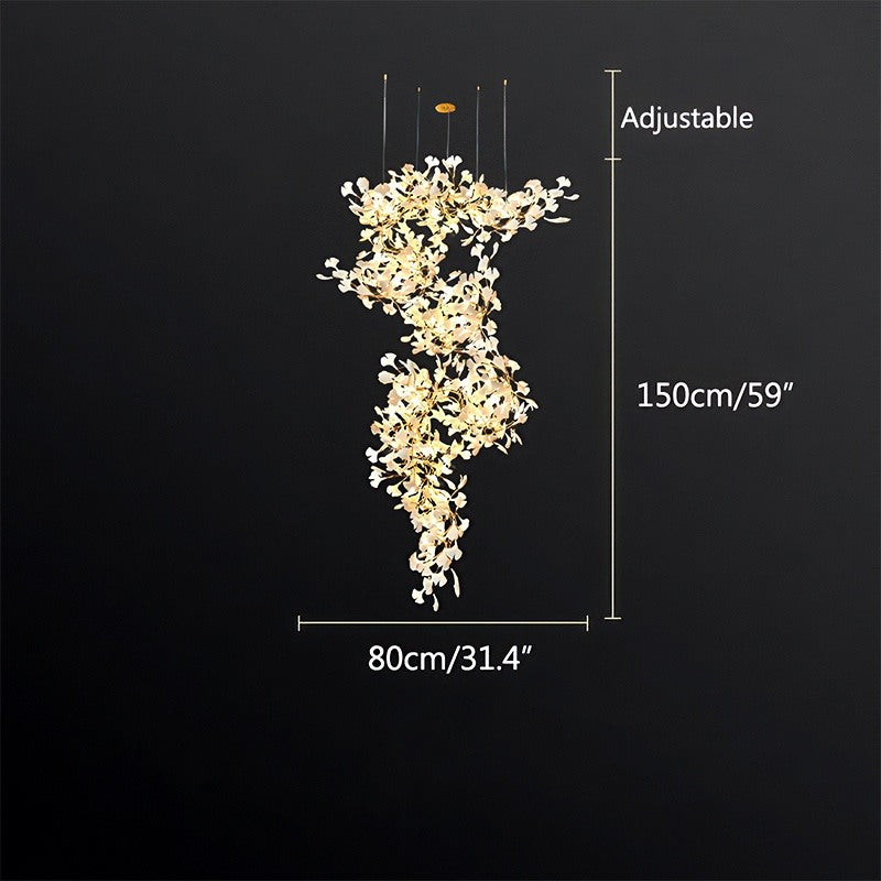 Large Ginkgo Leaf Chandelier – detail 10
