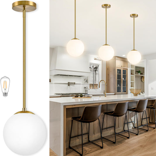 Bagood 10 Inch Globe Pendant Light Gold Mid Century Pendant Light Contemporary Globe