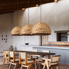 Natural Bowl Farmhouse Coastal Pendant Light