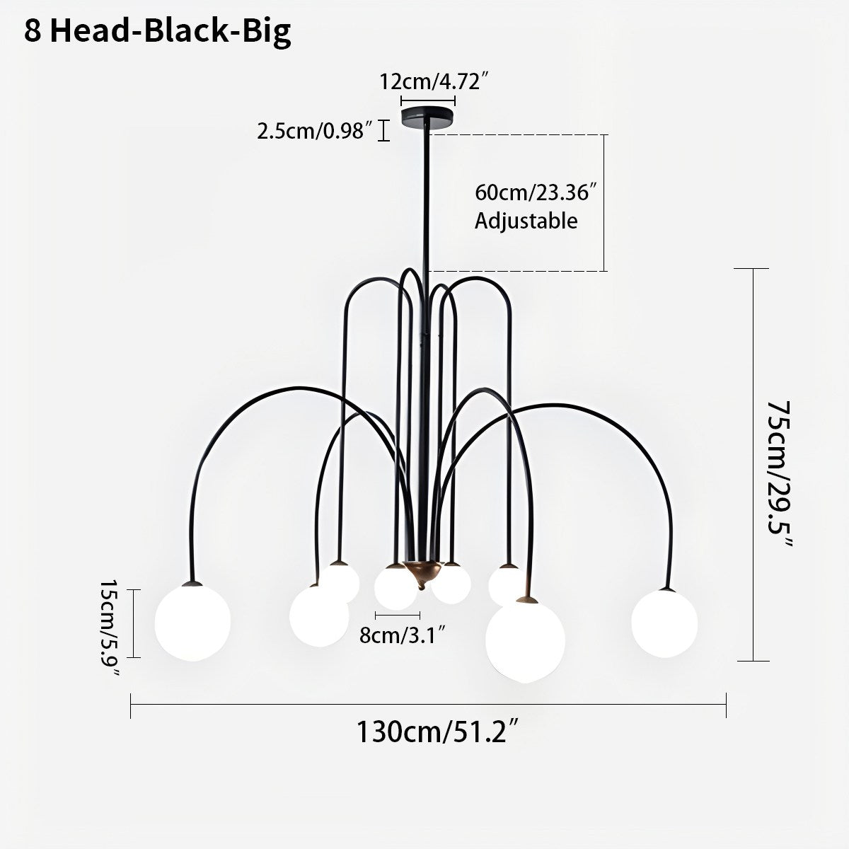 Avi Double Layer Glass Chandelier – Glass detail 13