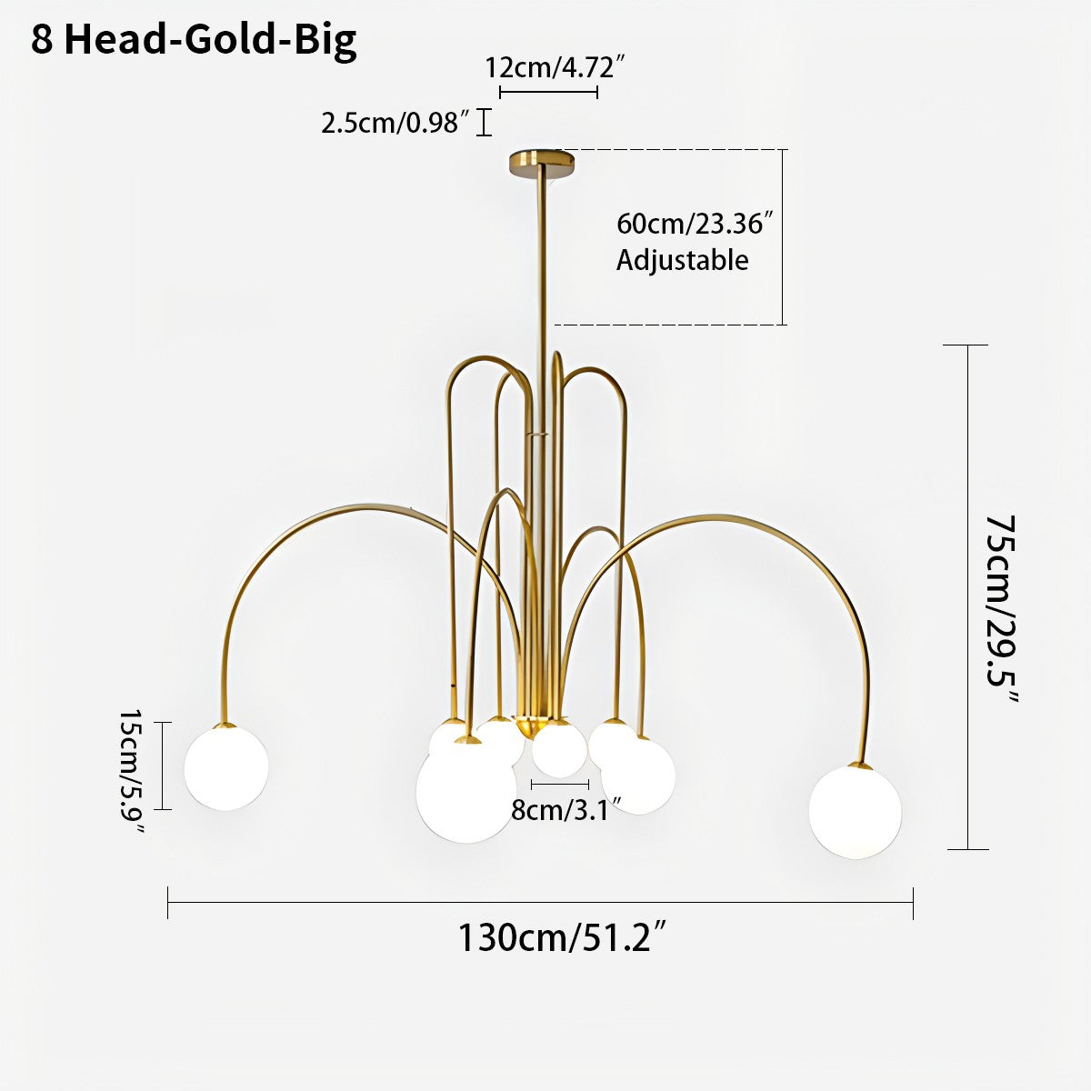 Avi Double Layer Glass Chandelier – Glass detail 31