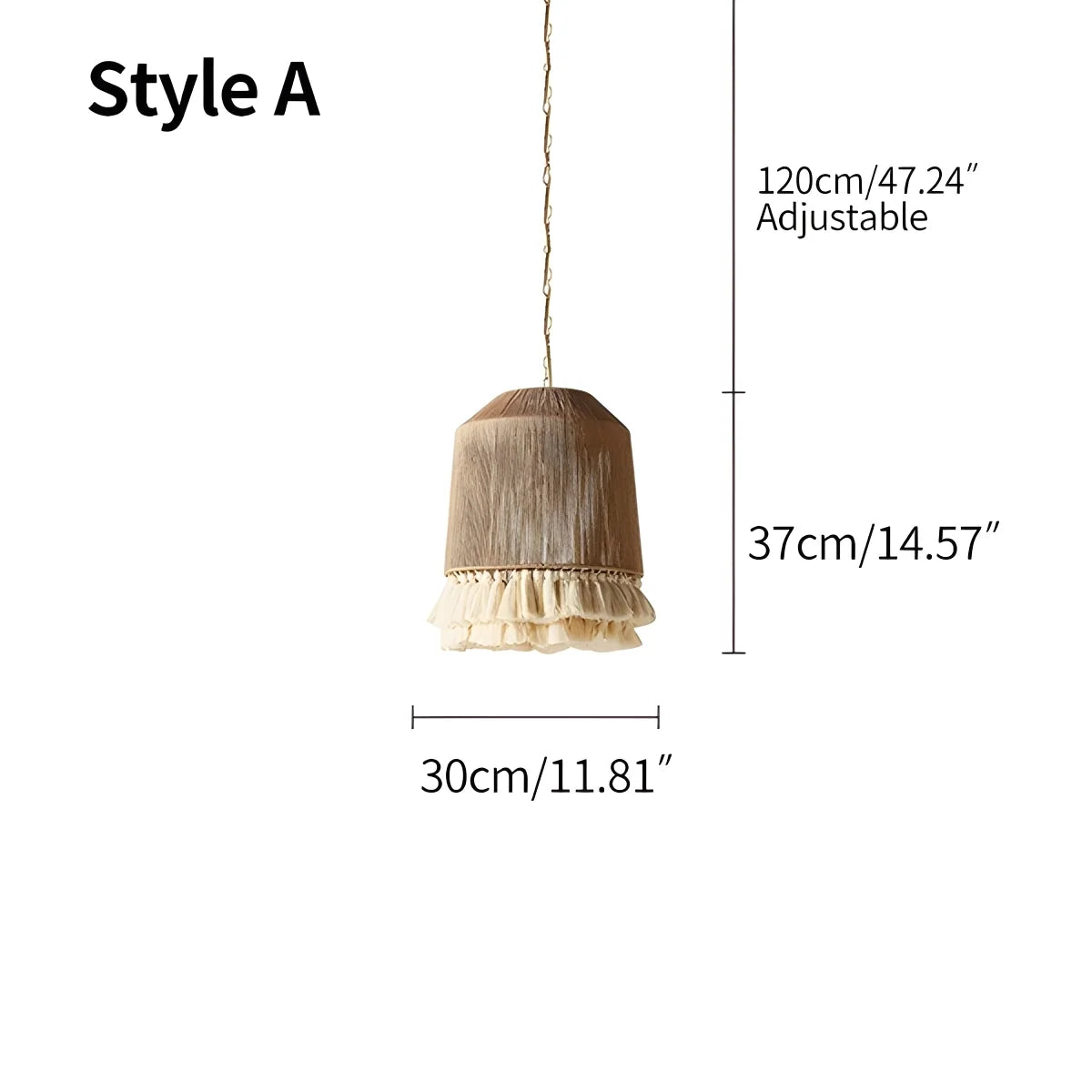 Boho Vintage Twine Fringe Pendant Light – detail 4