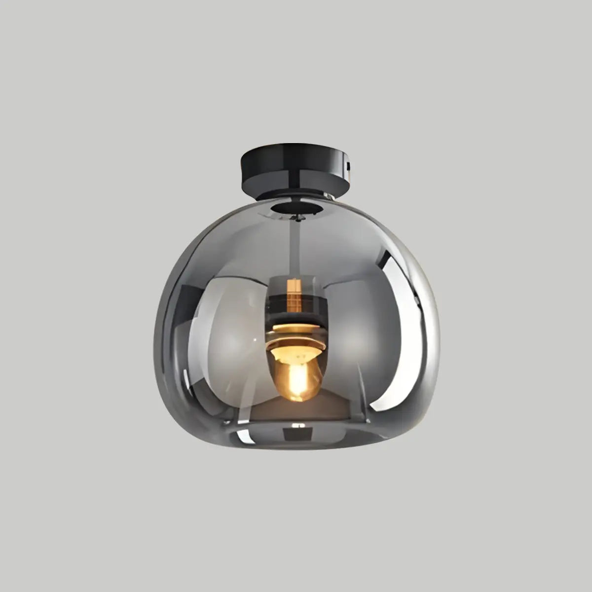 Vintage Glass Semi-Flush Ceiling Light for Entryway – Glass detail 18