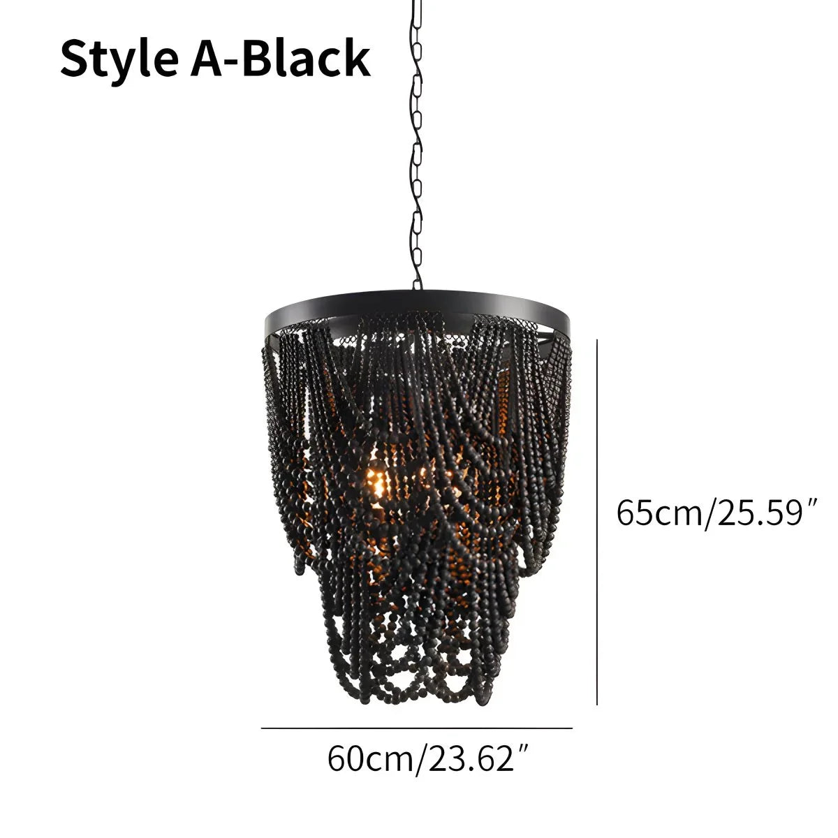 Retro Wooden Bead Chandelier for Dining Room – detail 10