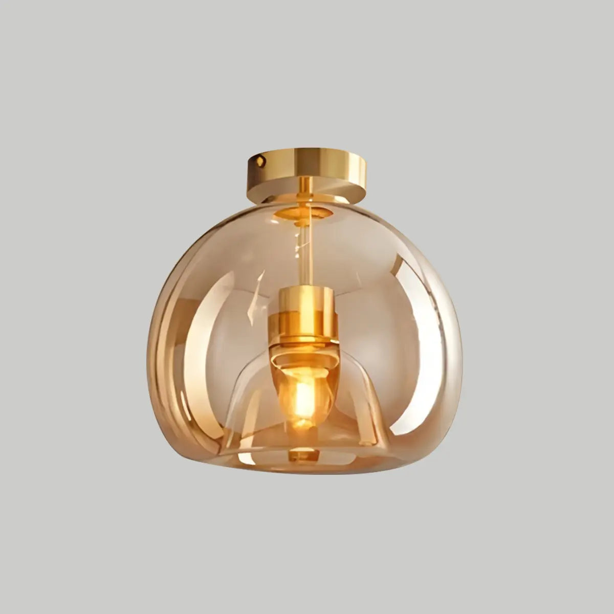 Vintage Glass Semi-Flush Ceiling Light for Entryway – Glass detail 3