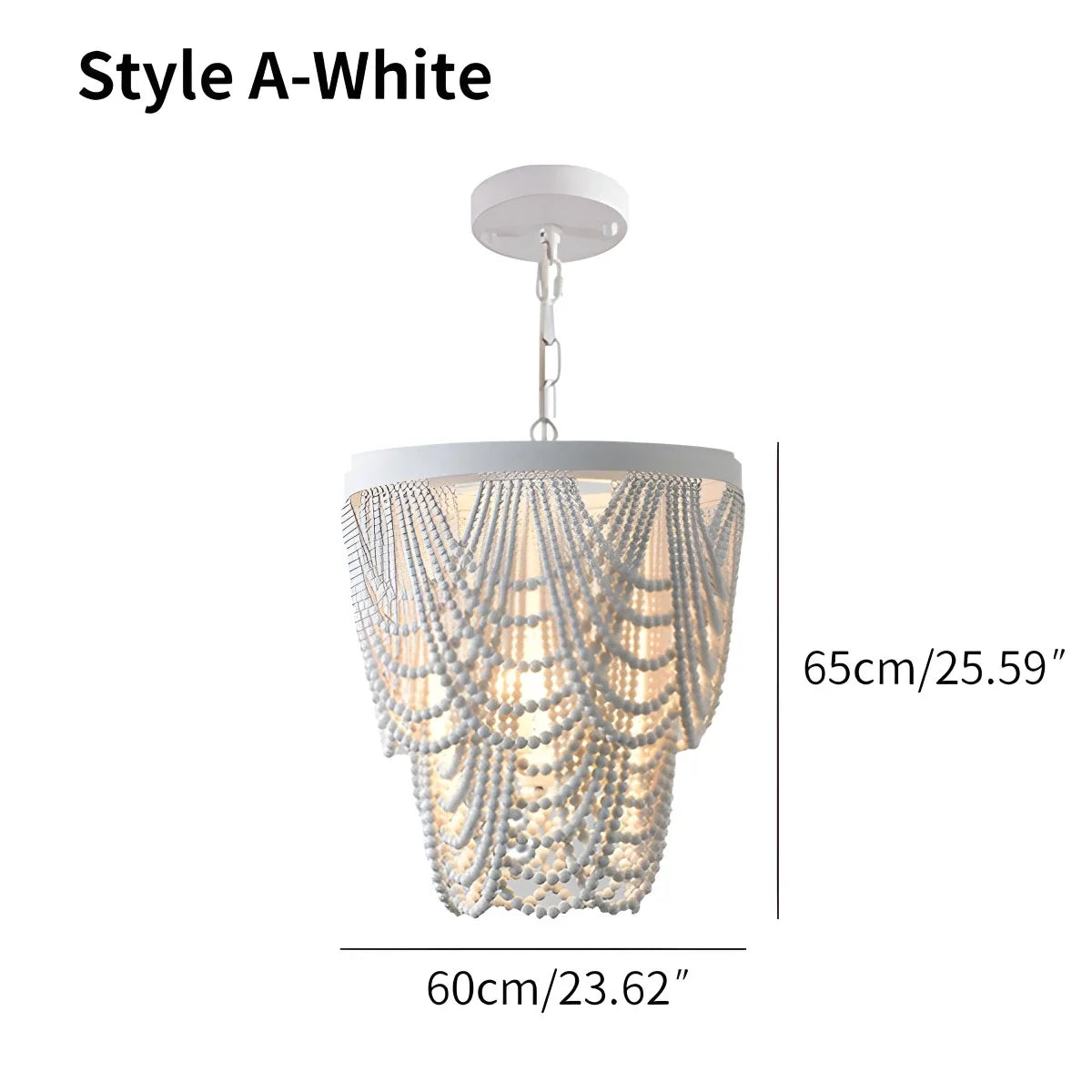 Retro Wooden Bead Chandelier for Dining Room – detail 6