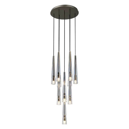 Conical Abner Crystal Multi Head Chandelier