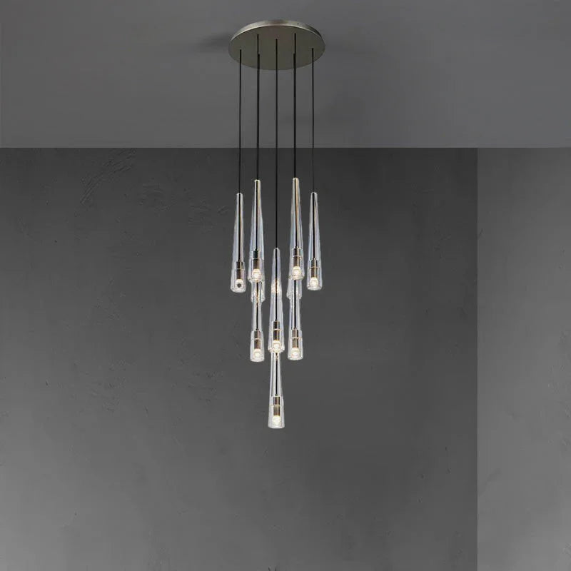 Conical Abner Crystal Multi Head Chandelier – Crystal detail 4
