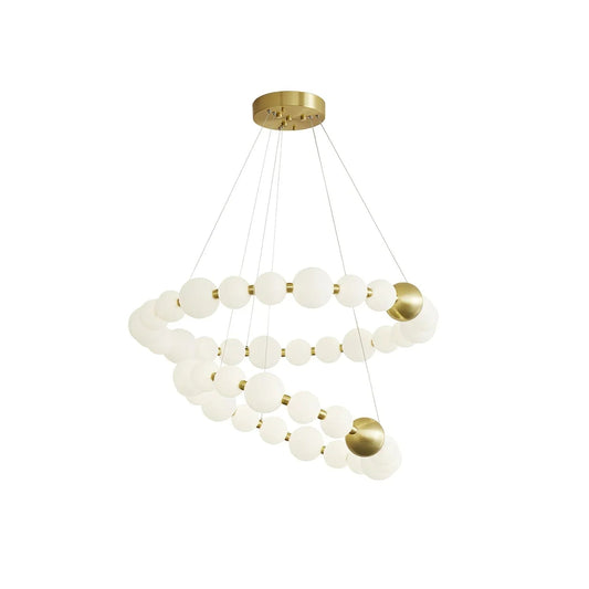 Acrylic Pearls Brass Chandelier