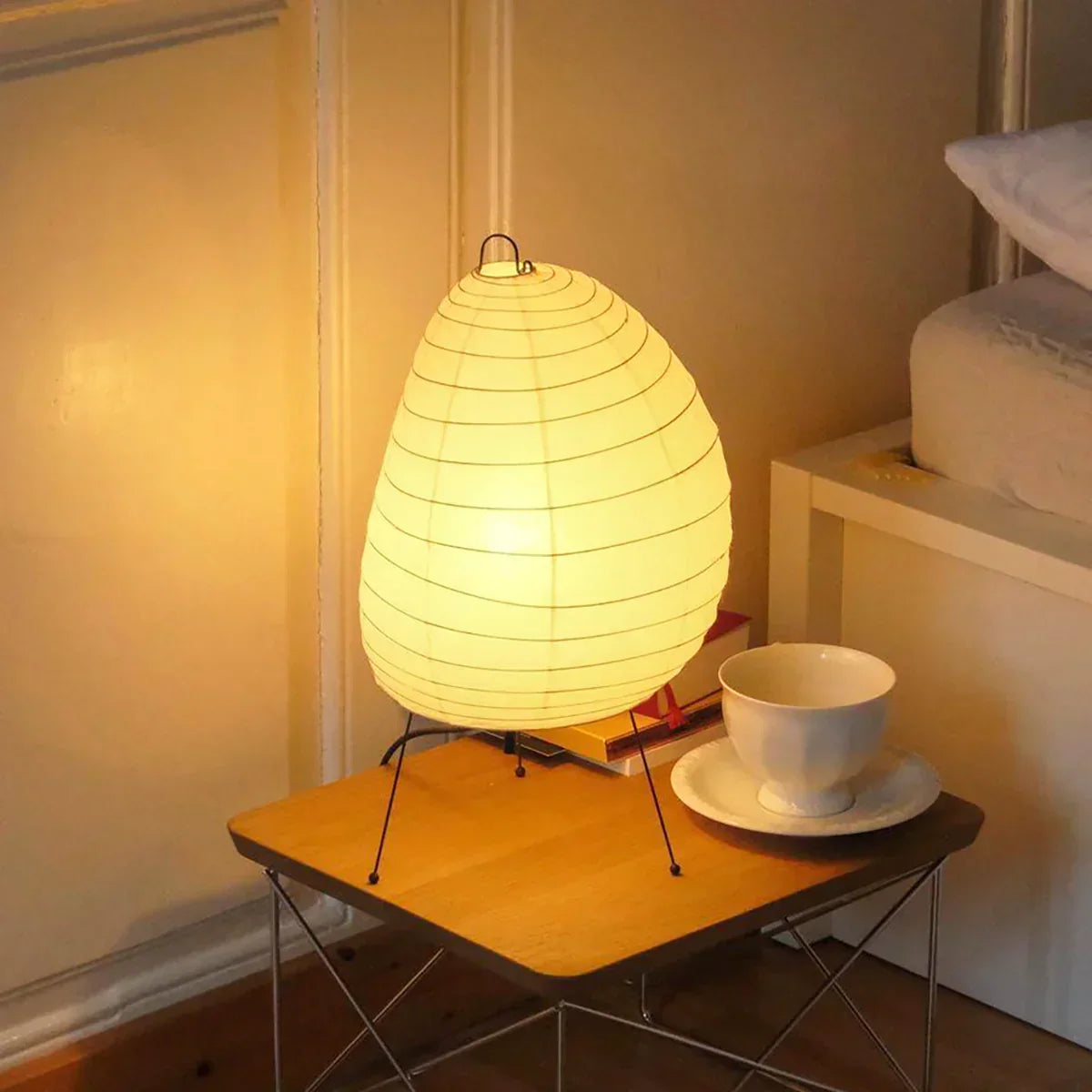 Akari Semicircular Paper 1N Steel Table Lamp – Steel detail 2