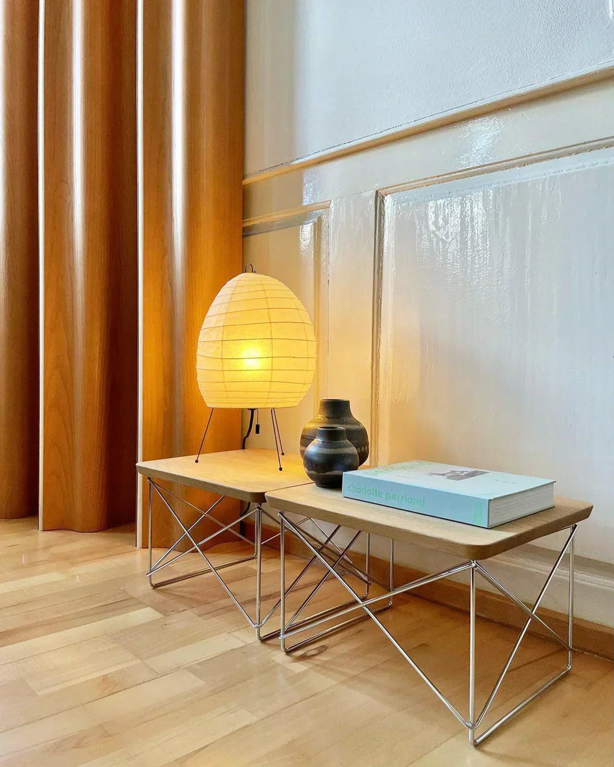 Akari Semicircular Paper 1N Steel Table Lamp – Steel detail 8