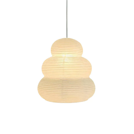Akari Gourd Shaped Paper 24N Steel Pendant Light