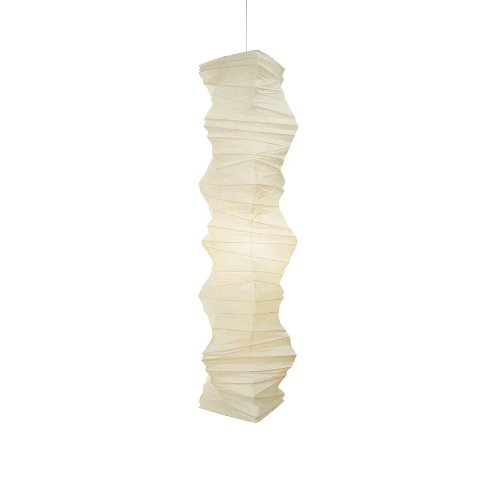 Akari Irregularly Twisted Paper 33N Steel Pendant Light