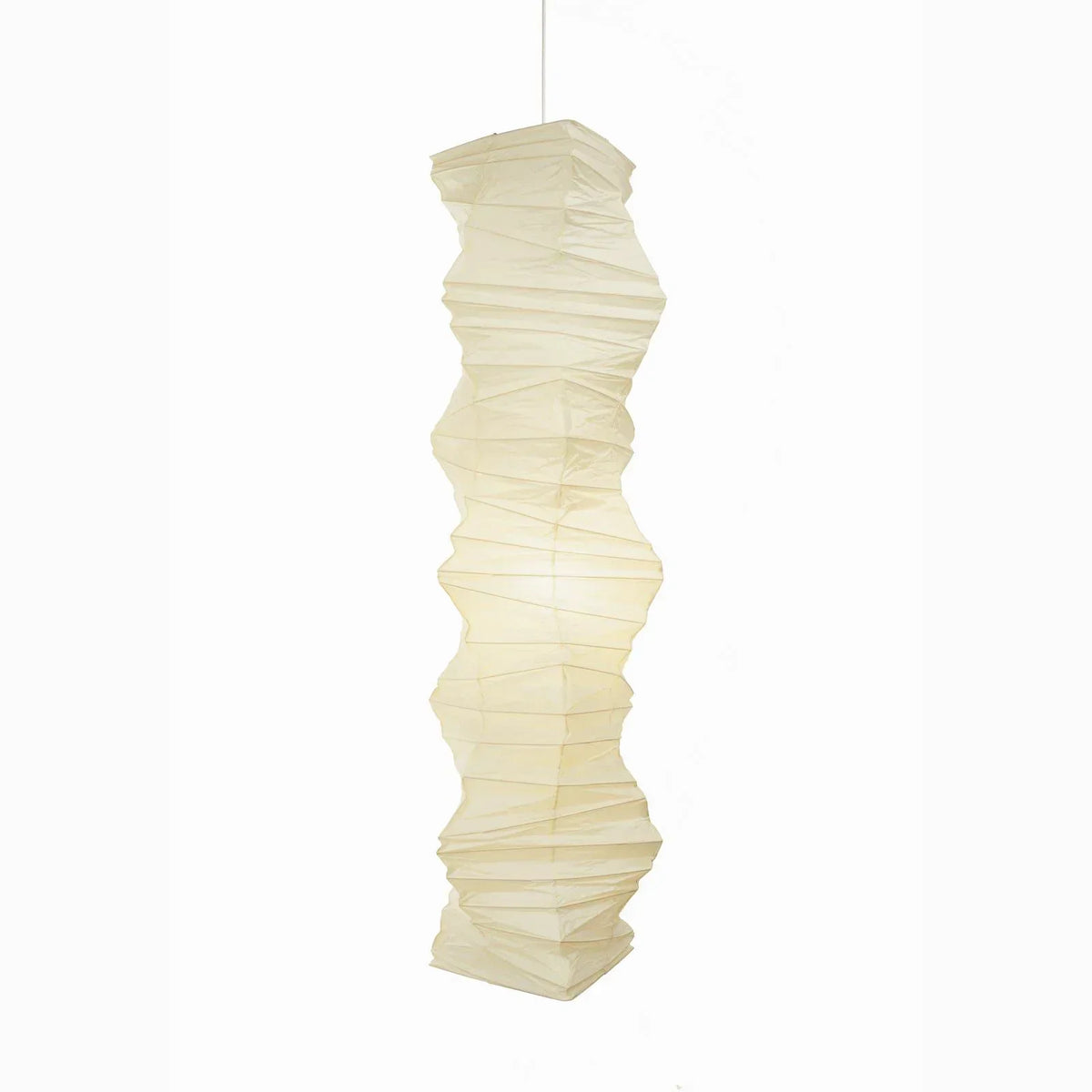 Akari Irregularly Twisted Paper 33N Steel Pendant Light – Steel detail 12