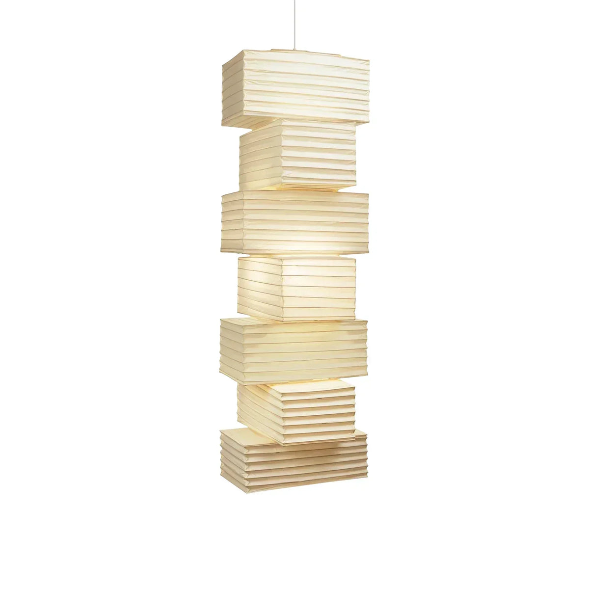 Akari Rectangular Stacked Paper 36N Steel Pendant Light