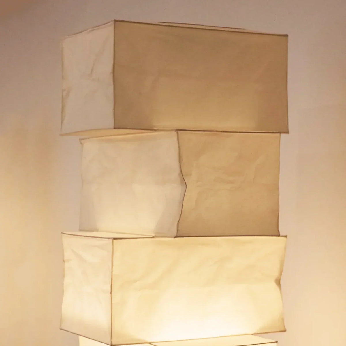 Akari Rectangular Stacked Paper 36N Steel Pendant Light – Steel detail 8
