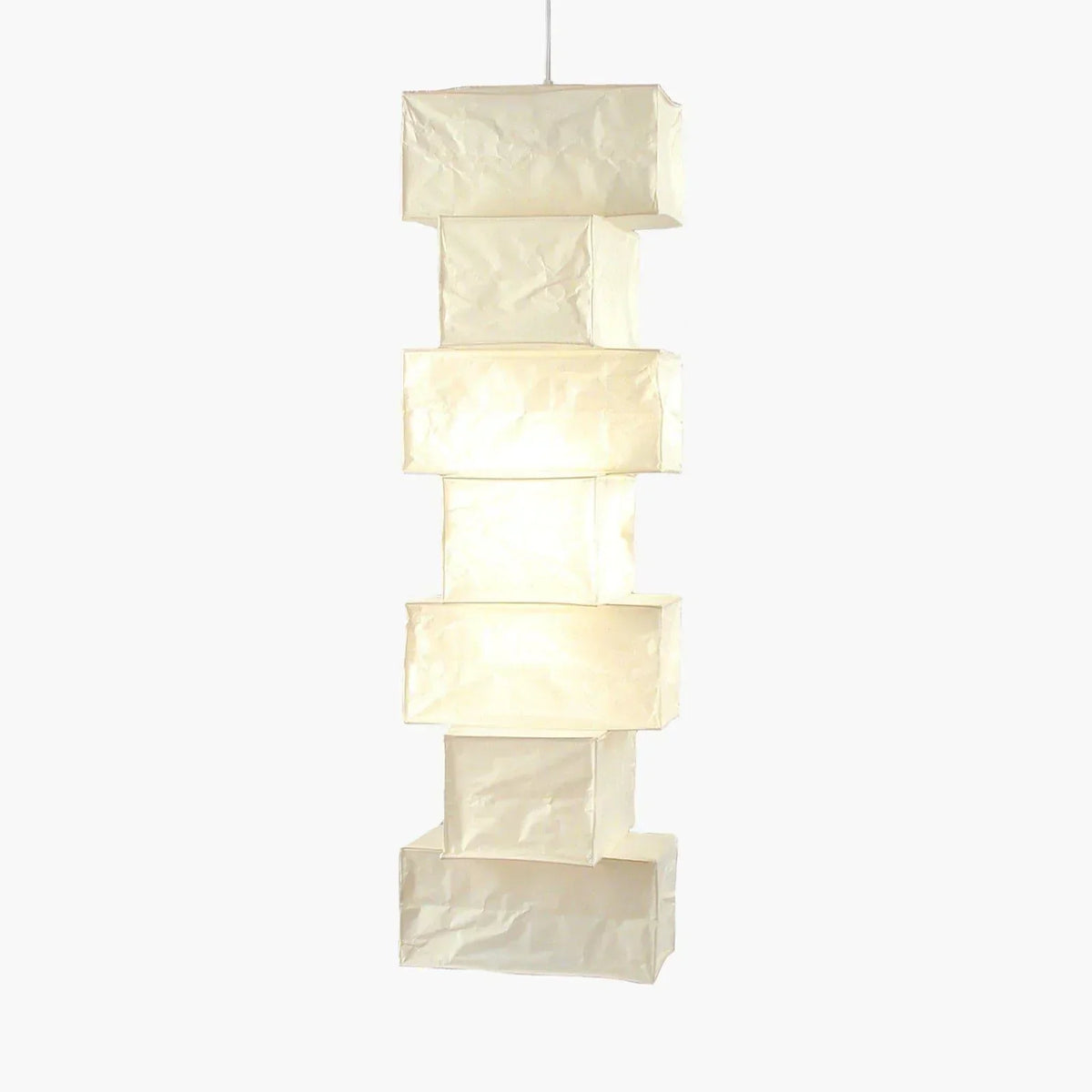 Akari Rectangular Stacked Paper 36N Steel Pendant Light – Steel detail 14