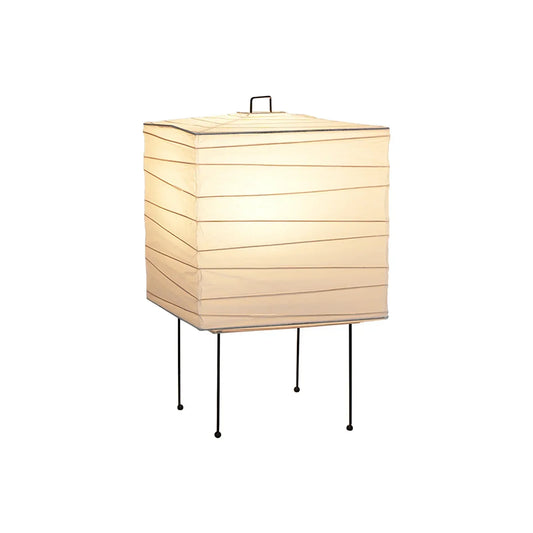 Akari Square Paper 3X Steel Table Lamp