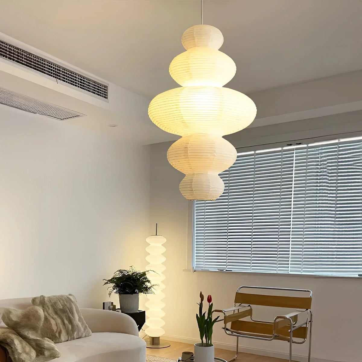 Akari Tornado Paper Juni Steel Pendant Lamp – Steel detail 11