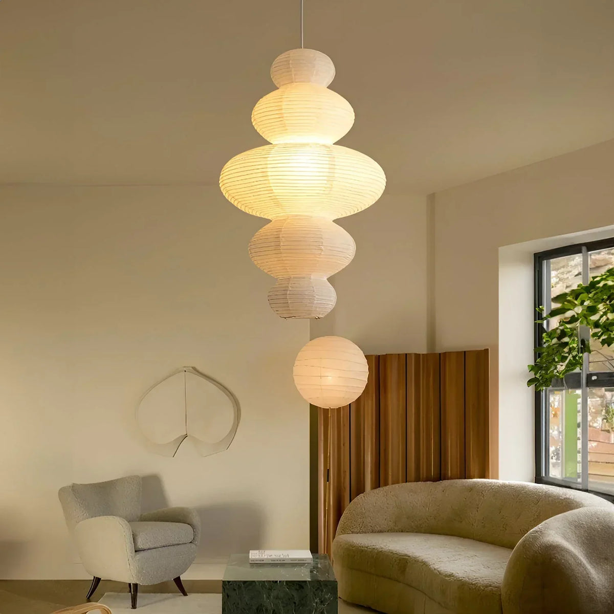 Akari Tornado Paper Juni Steel Pendant Lamp – Steel detail 8