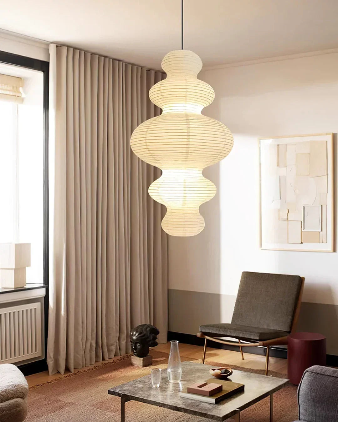 Akari Tornado Paper Juni Steel Pendant Lamp – Steel detail 7