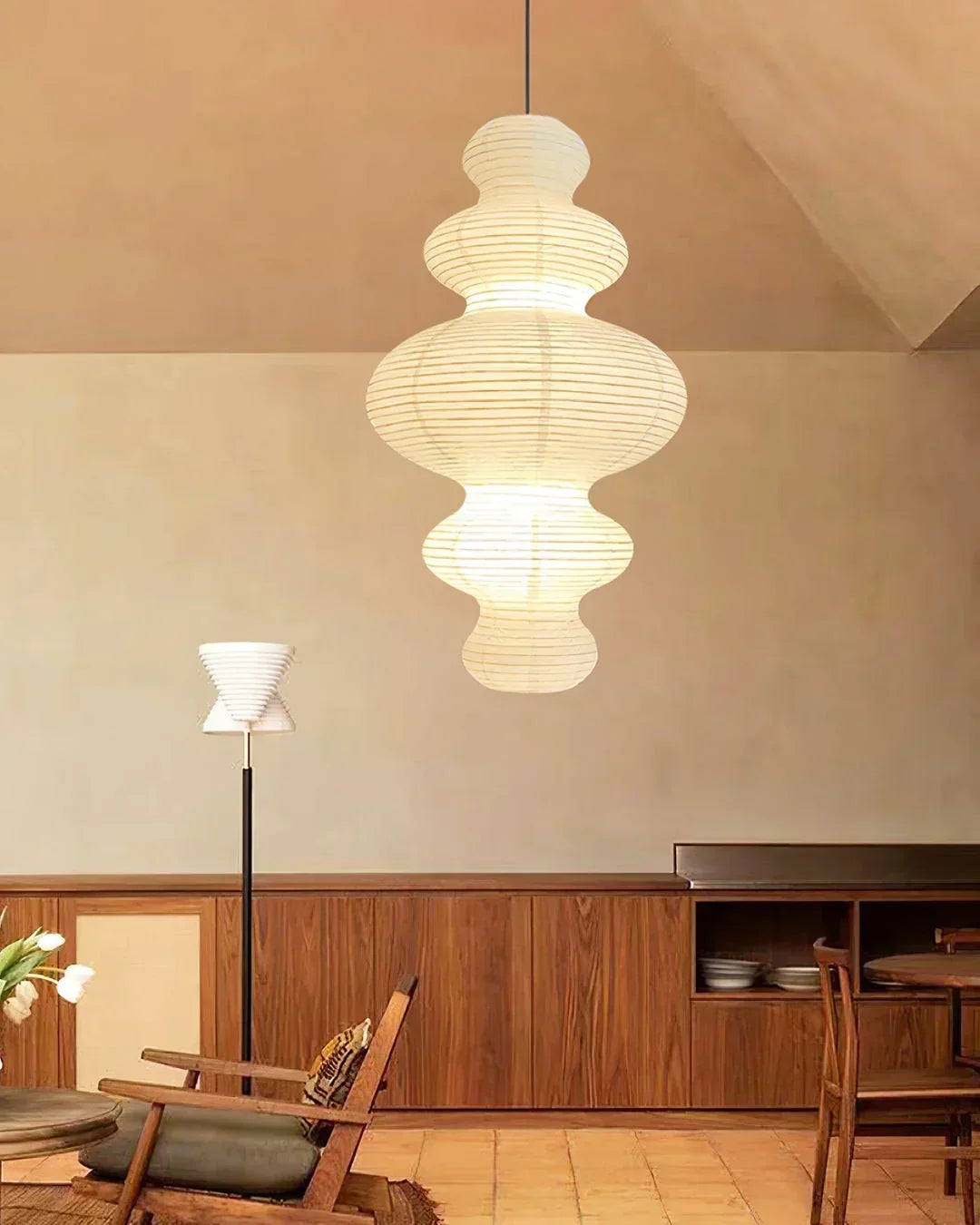 Akari Tornado Paper Juni Steel Pendant Lamp – Steel detail 5