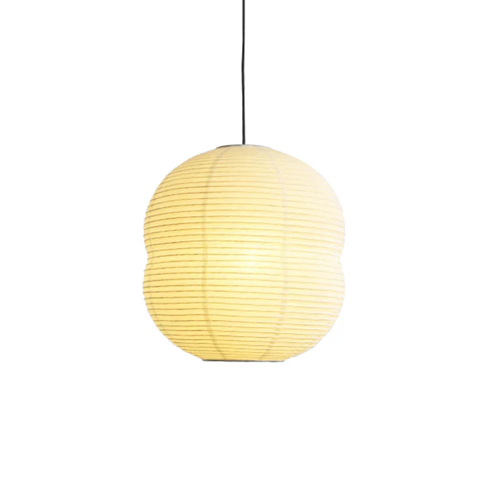 Akari Double Hemispherical Paper Steel Pendant Light