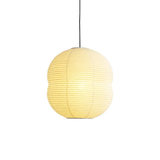 Akari Double Hemispherical Paper Steel Pendant Light