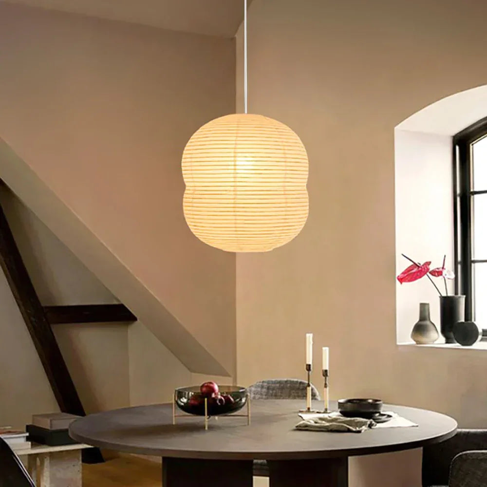 Akari Double Hemispherical Paper Steel Pendant Light – Steel detail 12